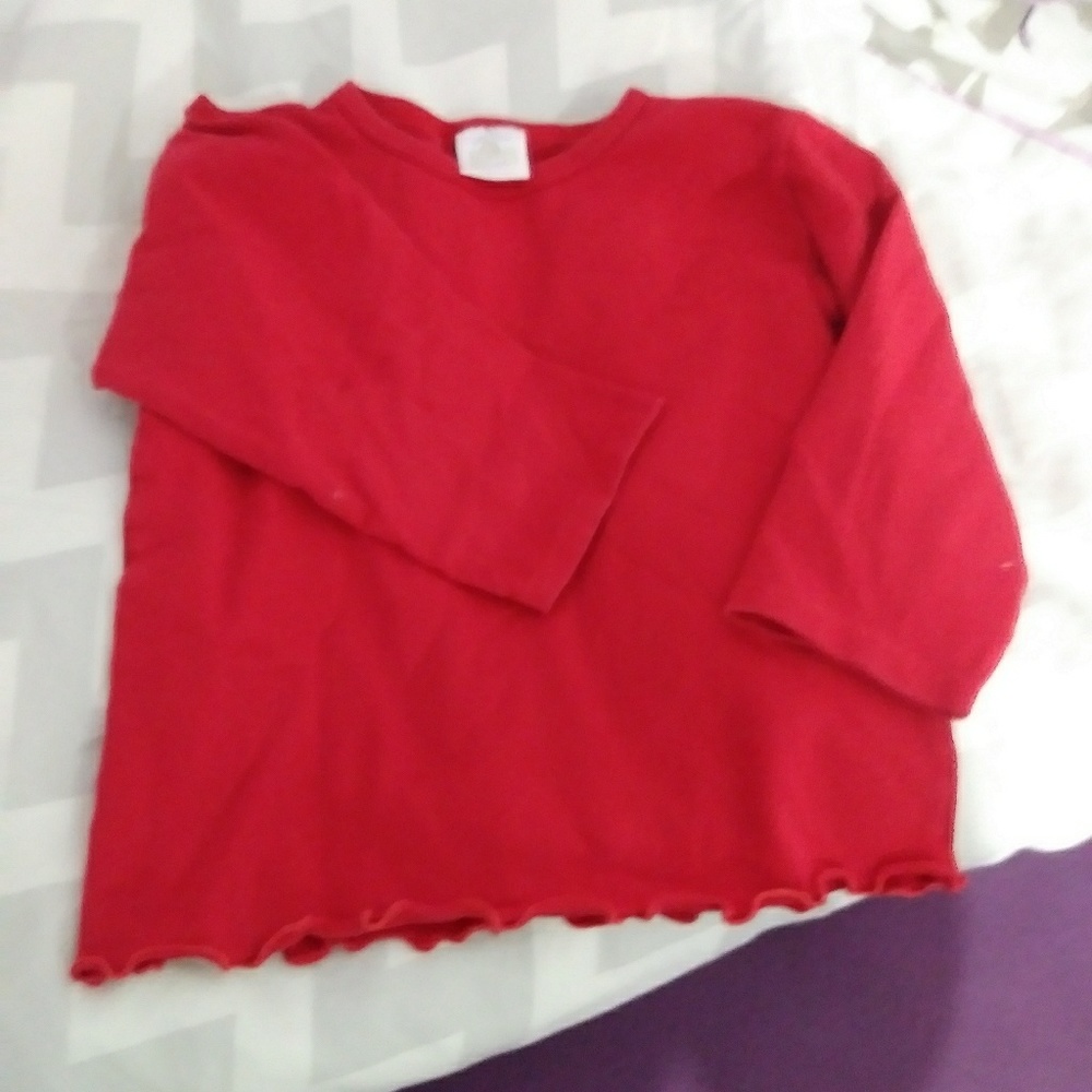 Red caroline long sleeve cotton t shirt size 5